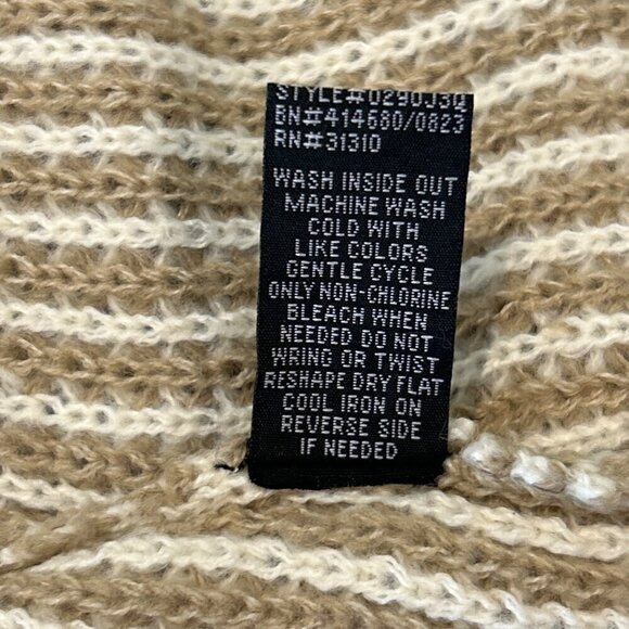 Fortune and Ivy Women's Multi-Striped Duster Cardigan Tan Ivory Size XL NWOT - Picture 5 of 7